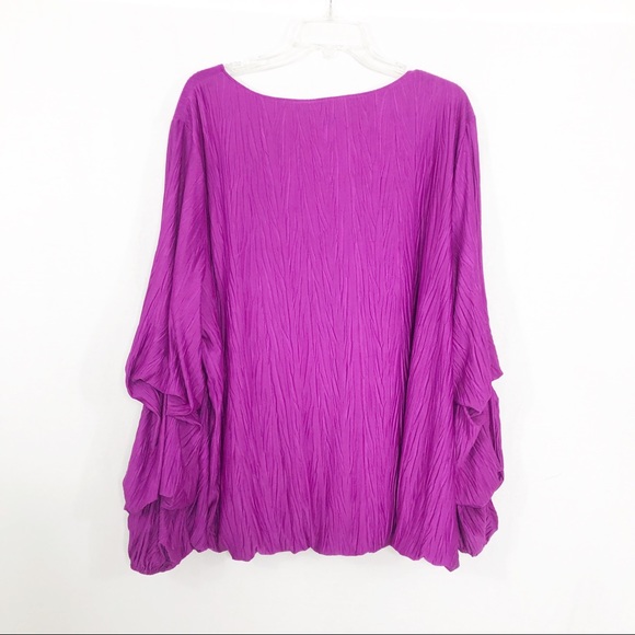 NEW Alfani Plus Size Bubble Sleeve Top, Size 4X, Purple Fushia - Picture 3 of 6